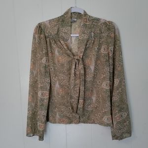 Vintage 70s sheer flowy blouse with bell sleeve boho festival Hippie top shirt